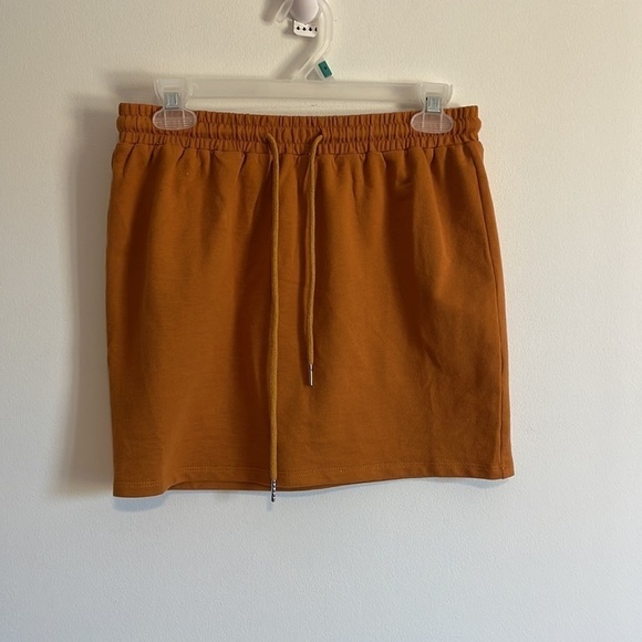 NWT Minimalist Terry Skirt Boutique Mini XS Venus French Camel Yellow Casual - Picture 4 of 12